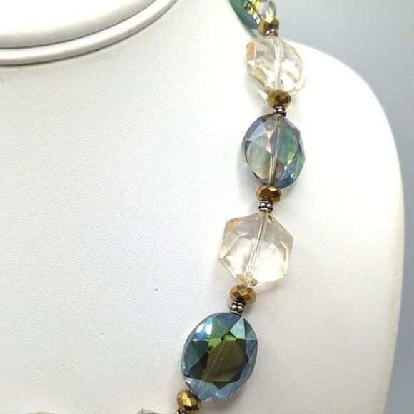 Vintage Large Crystal Donna Dressler Necklace, Sterling Silver, 21 Inches - Picture 4 of 12